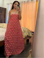 Mira - Handblock Printed Cotton Dress - Long