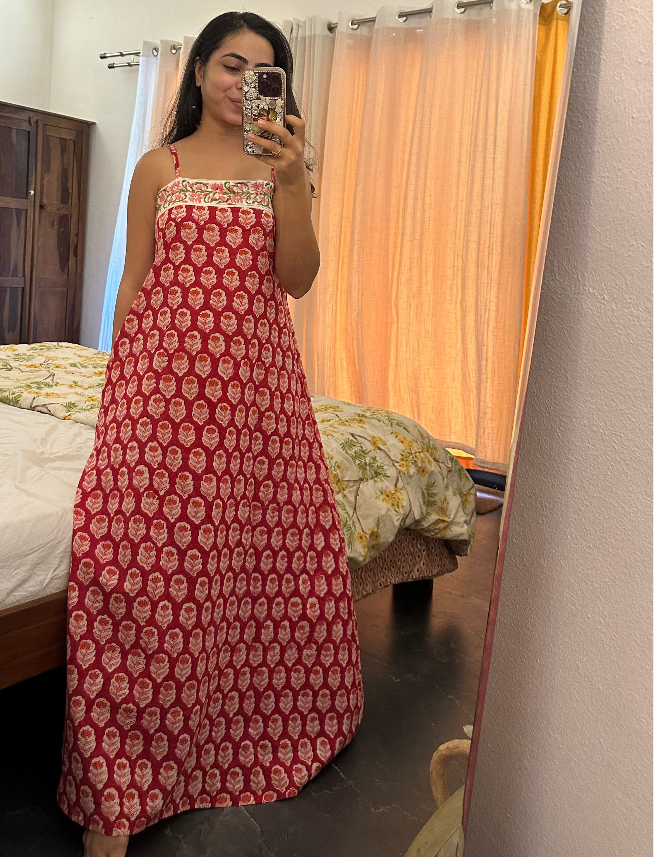Mira - Handblock Printed Cotton Dress - Long