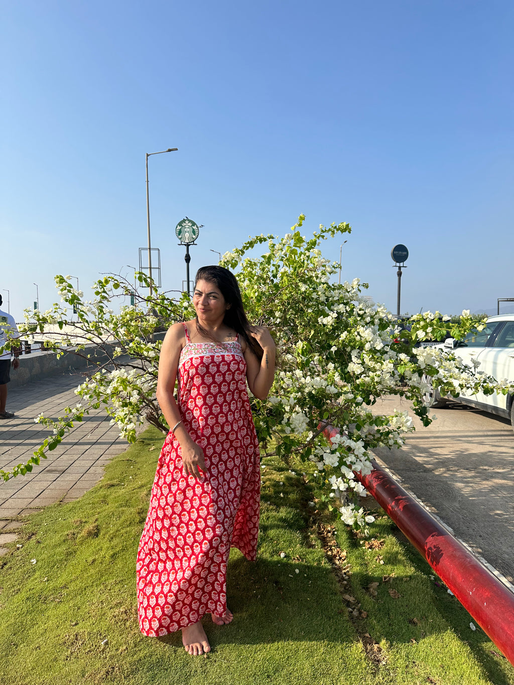 Mira - Handblock Printed Cotton Dress - Long
