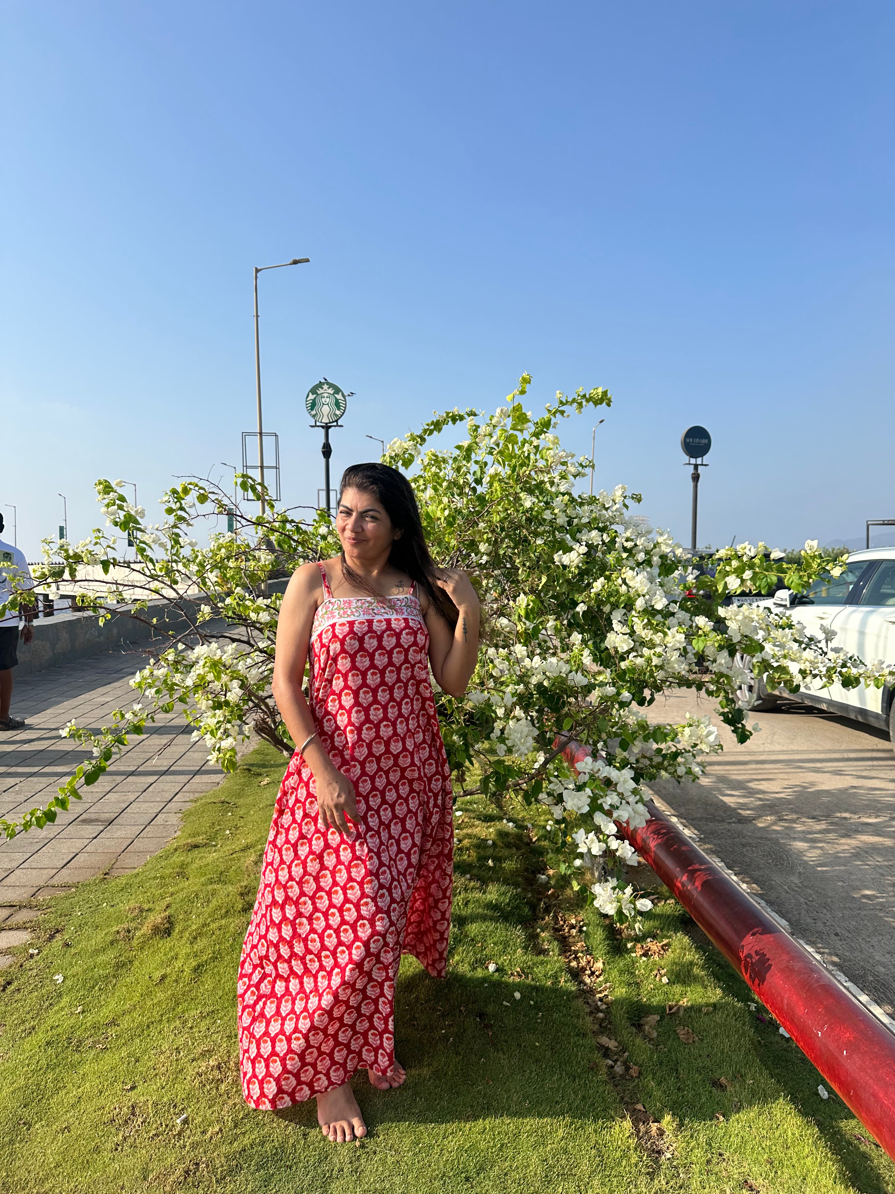 Mira - Handblock Printed Cotton Dress - Long