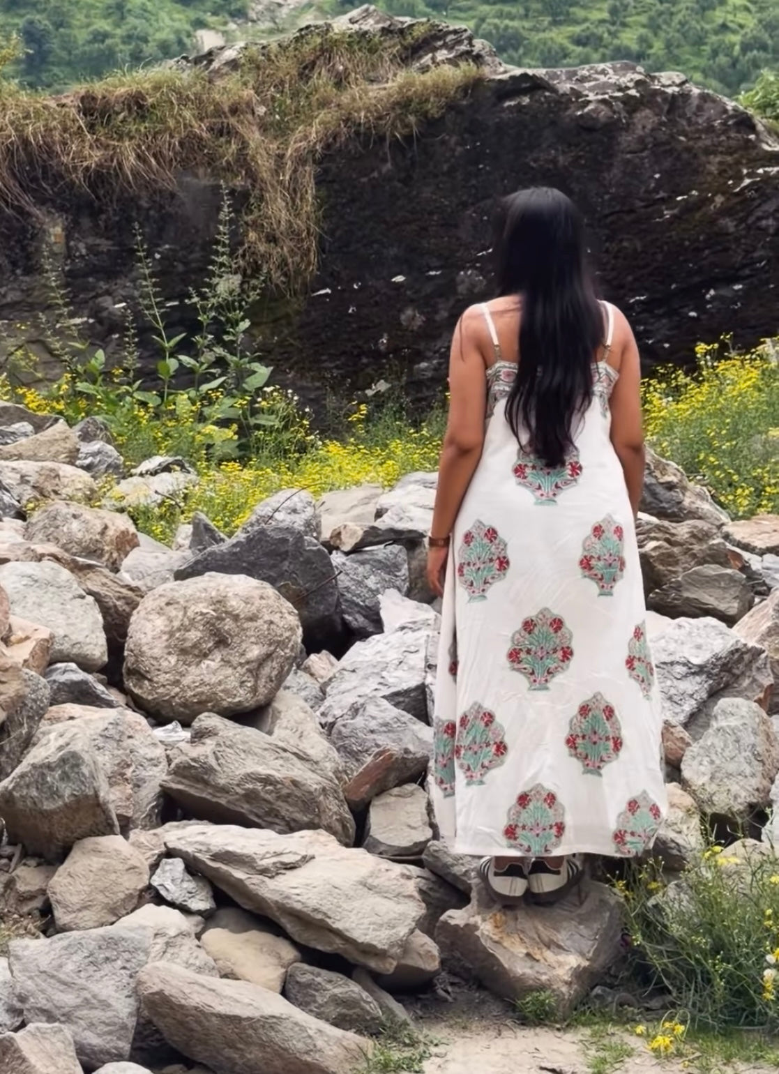 Ira - Handblock Printed Cotton Dress - Long
