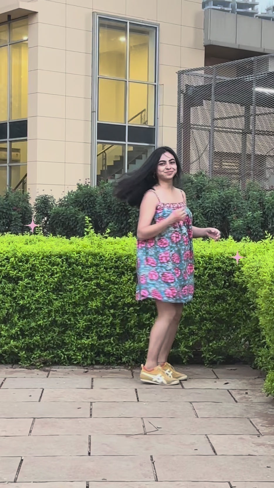 July - Handblock Printed Cotton Mini Dress + Shorts